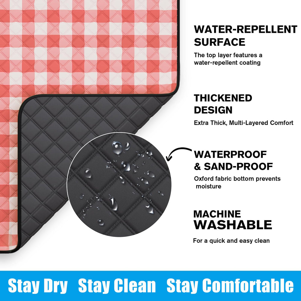 TigeJoy waterproof backing detail showing moisture barrier and dryness benefit