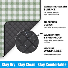 TigeJoy waterproof backing detail protecting from damp ground benefit