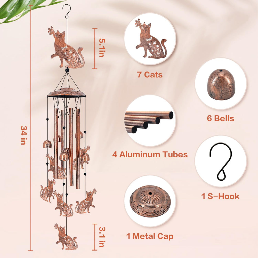 TIGGSY wind chime next to a ruler showing scale for placement and sizing