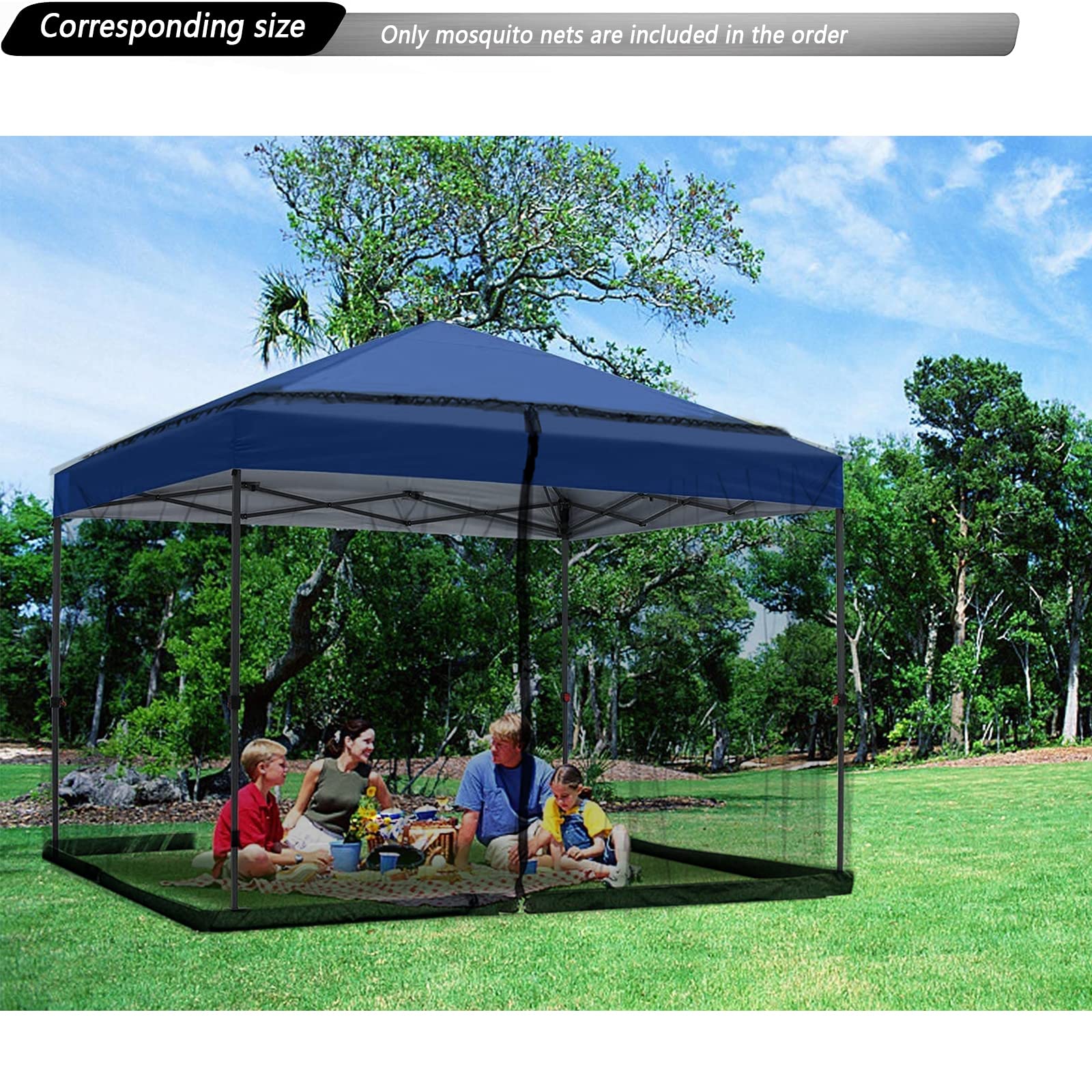 Tiimmgaal net with chairs for scale demonstrating fit for 10x10ft canopy