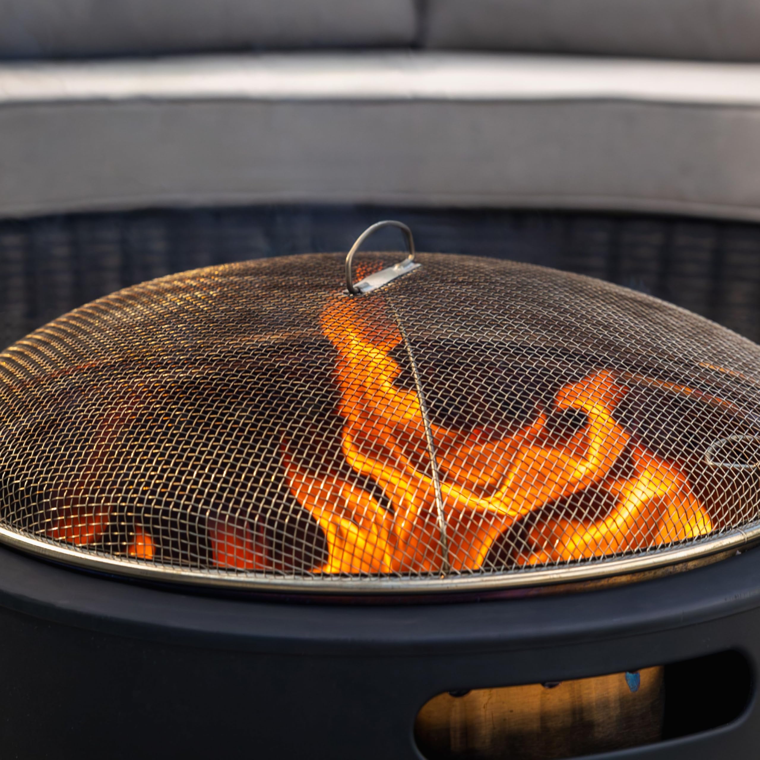 TIKI close-up of 304 stainless steel mesh highlighting durable ember containment