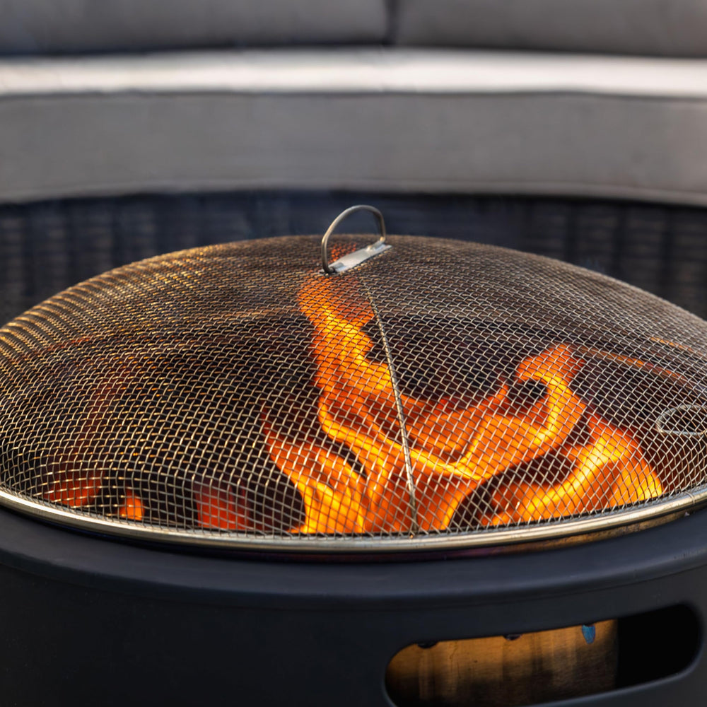 TIKI close-up of 304 stainless steel mesh highlighting durable ember containment