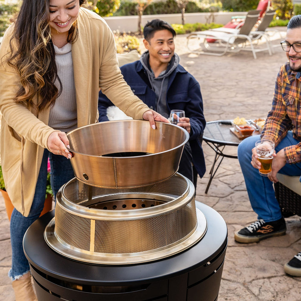 TIKI installed on Retreat fire pit demonstrating improved warmth