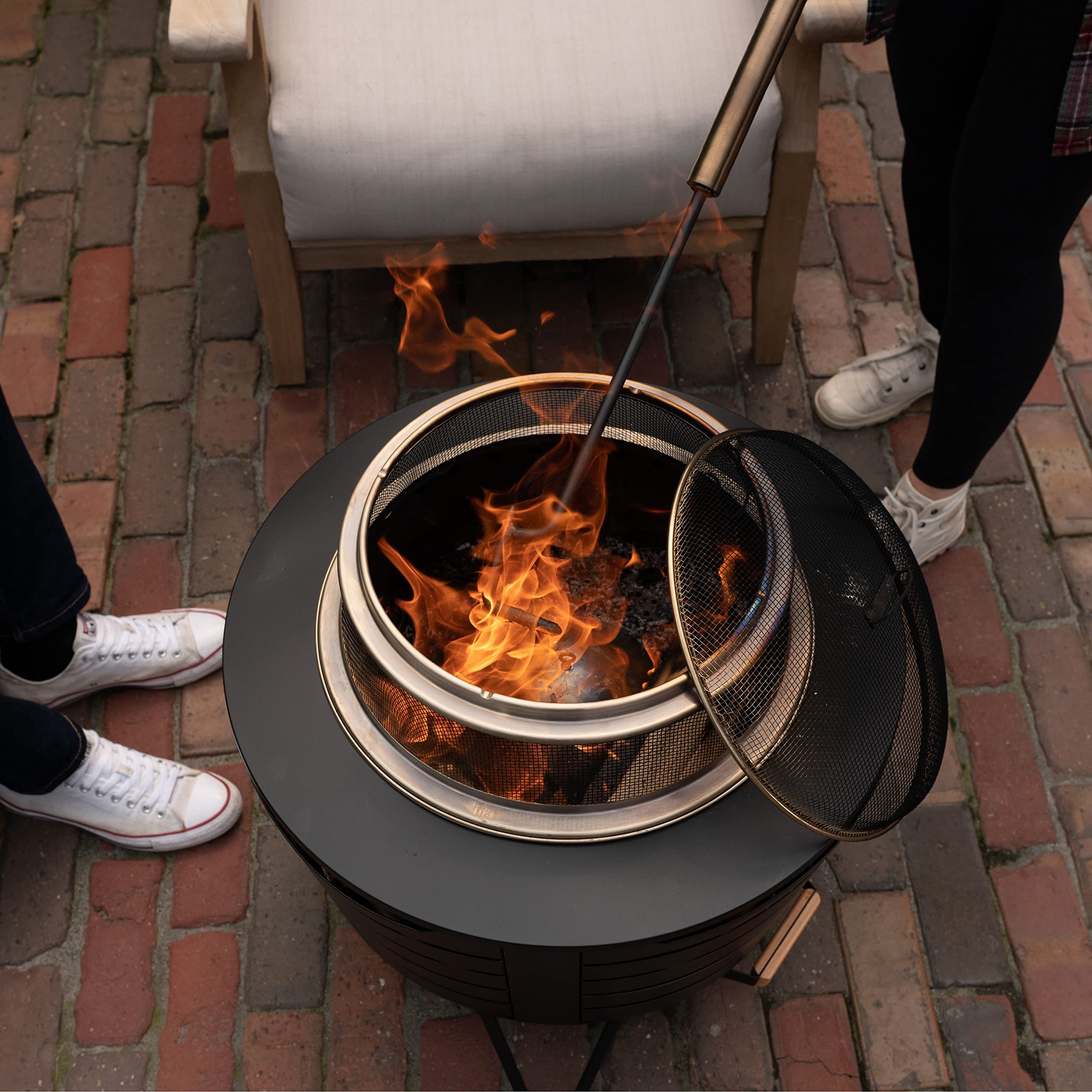 TIKI close-up of stainless mesh highlighting durable ember barrier