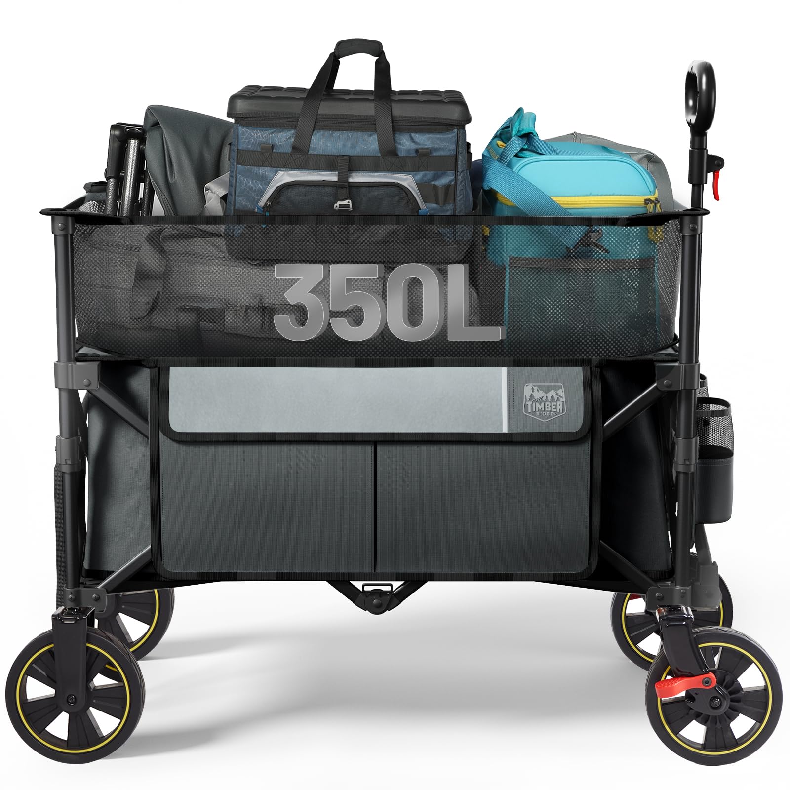 TIMBER RIDGE front view open extra-large wagon showing cargo capacity benefit