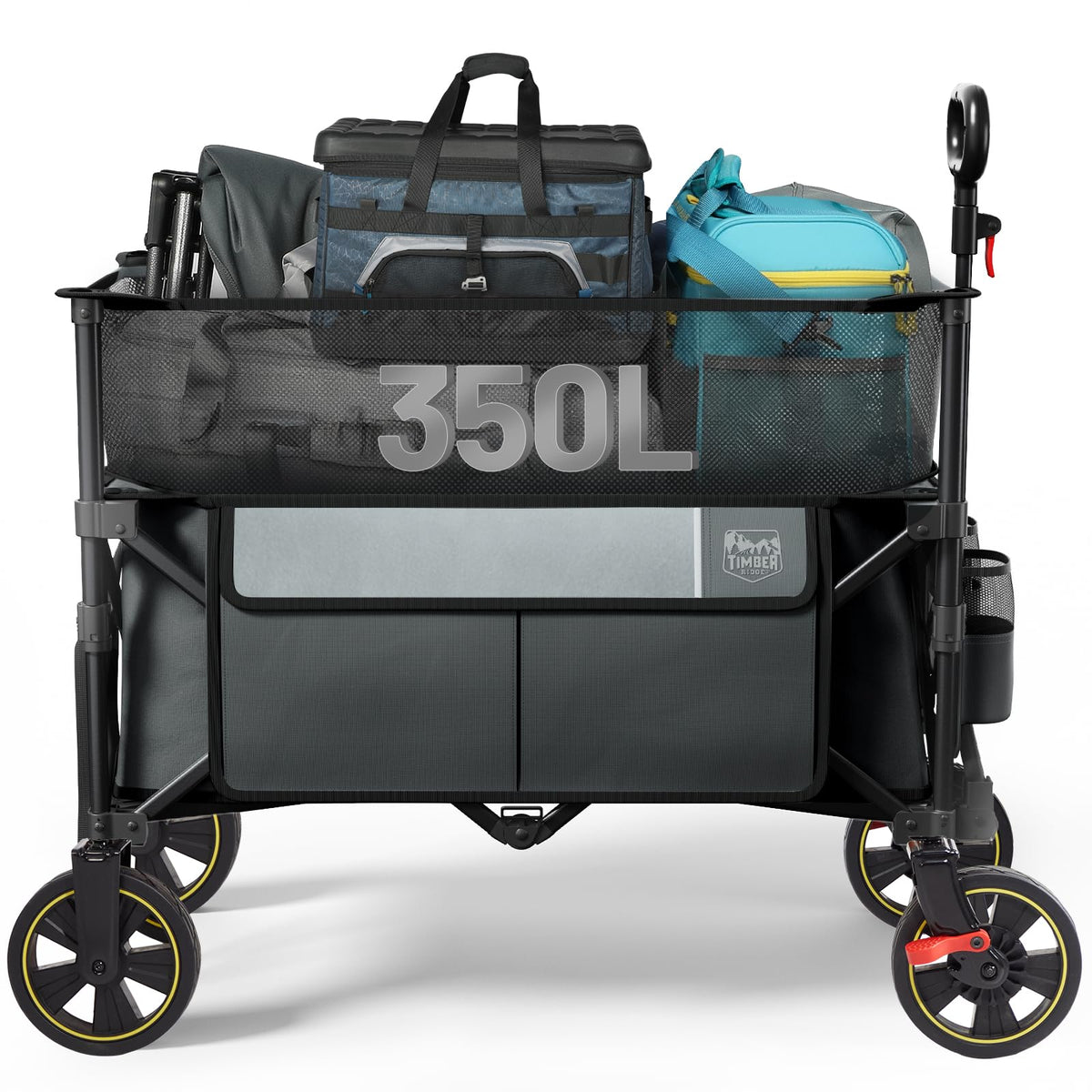 TIMBER RIDGE front view open extra-large wagon showing cargo capacity benefit