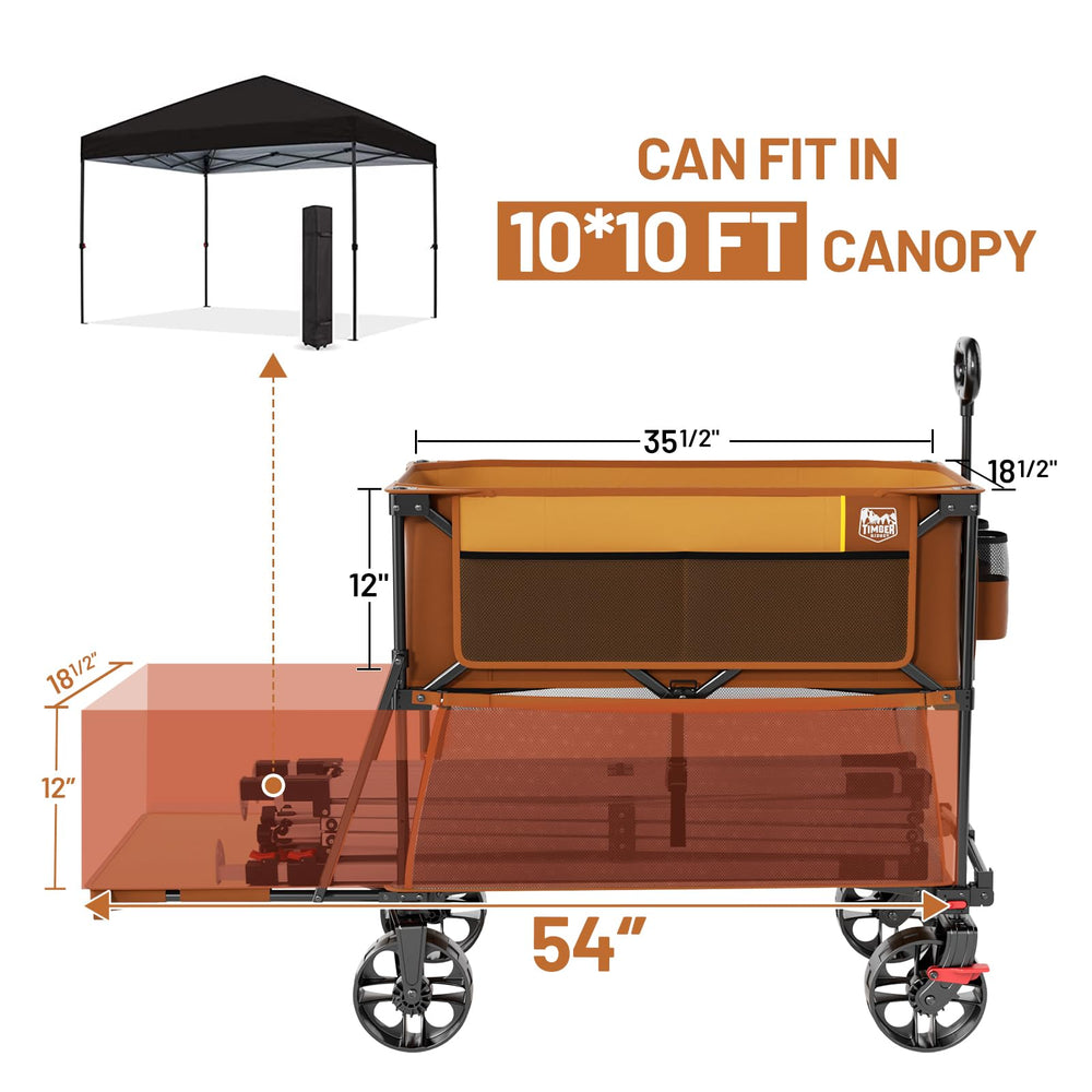 TIMBER RIDGE folded compact in car trunk for easy transport