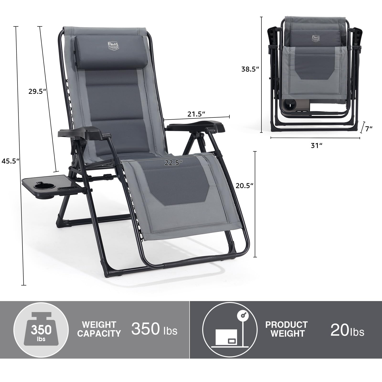 TIMBER RIDGE adjustable headrest slide-track demonstrating personalized support