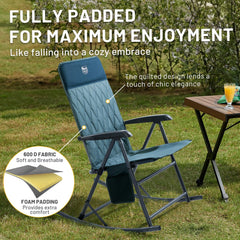 TIMBER RIDGE anti-tip rocker base detail showing reinforced frame for safe rocking
