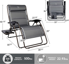 TIMBER RIDGE padded seat and adjustable headrest detail for added neck and back comfort
