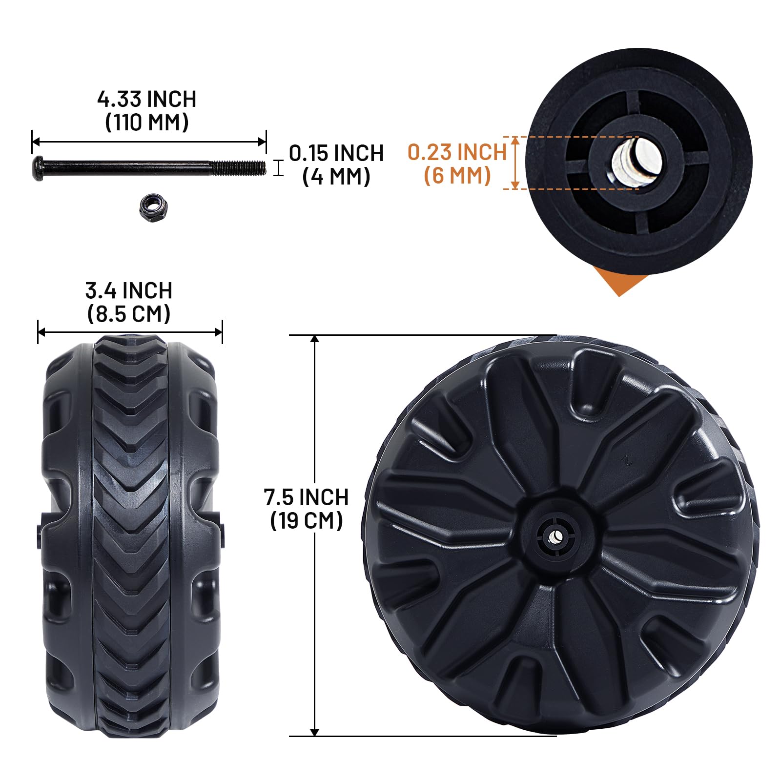 TIMBER RIDGE close-up of TPR tread showing improved traction and quieter rolling
