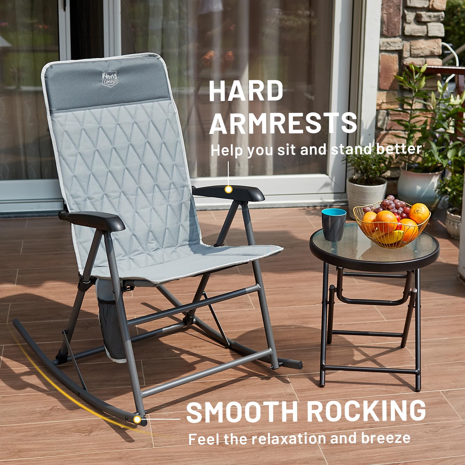 TIMBER RIDGE padded 29-inch high back close-up for upper back comfort and support