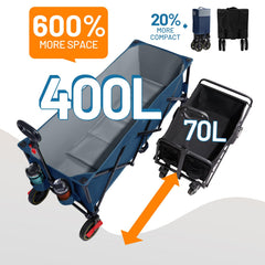 TIMBER RIDGE folded wagon compact for trunk storage and easy transport