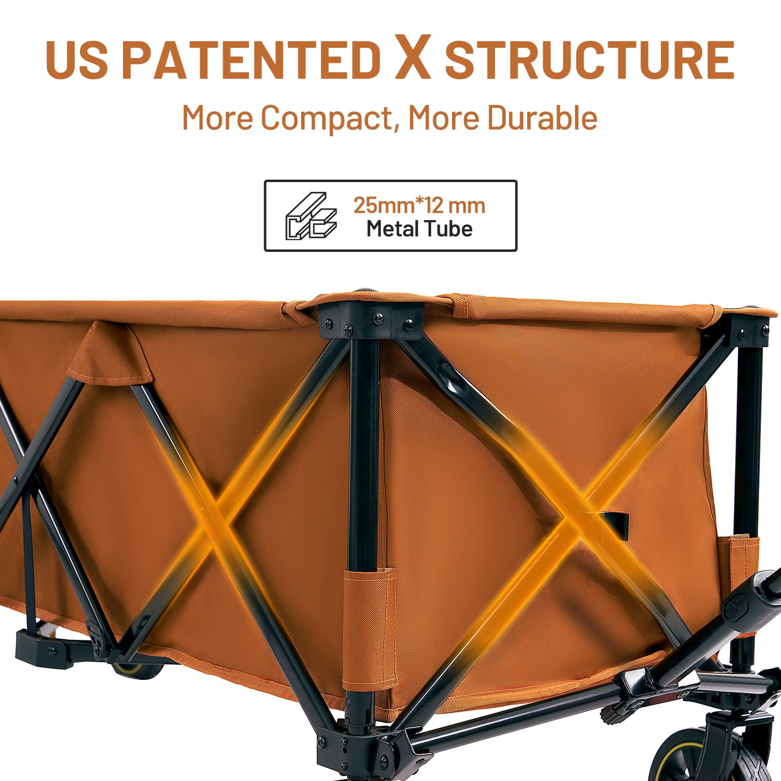 TIMBER RIDGE compact folded wagon illustrating small footprint for simple storage