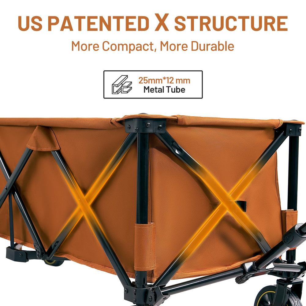 TIMBER RIDGE compact folded wagon illustrating small footprint for simple storage