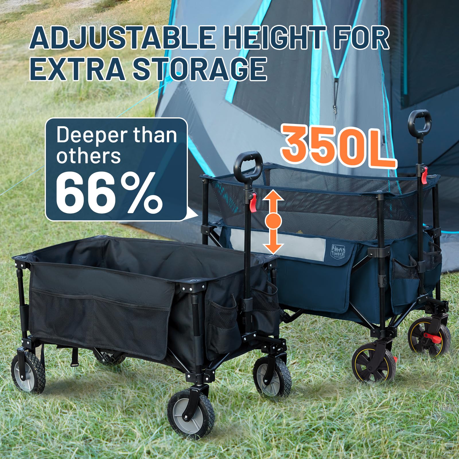 TIMBER RIDGE folded flat in trunk showing compact storage benefit
