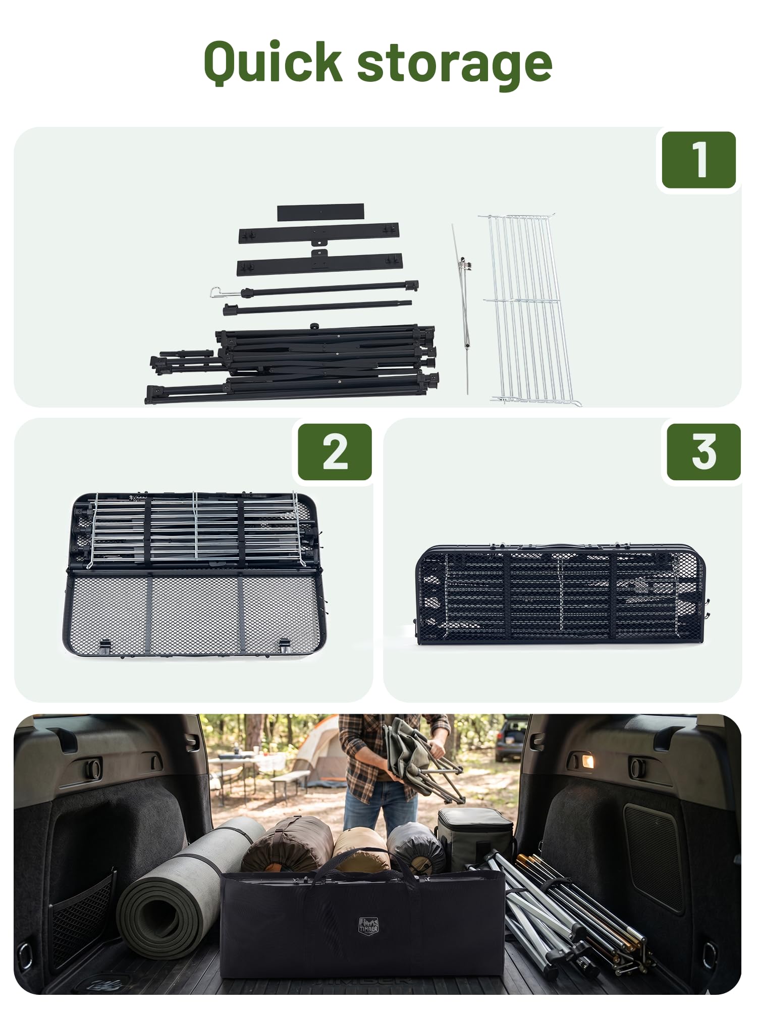 TIMBER RIDGE non-slip foot pads and reinforced joints for steady support