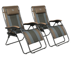TIMBER RIDGE front view of chair showing roomy seat and brown finish for comfort