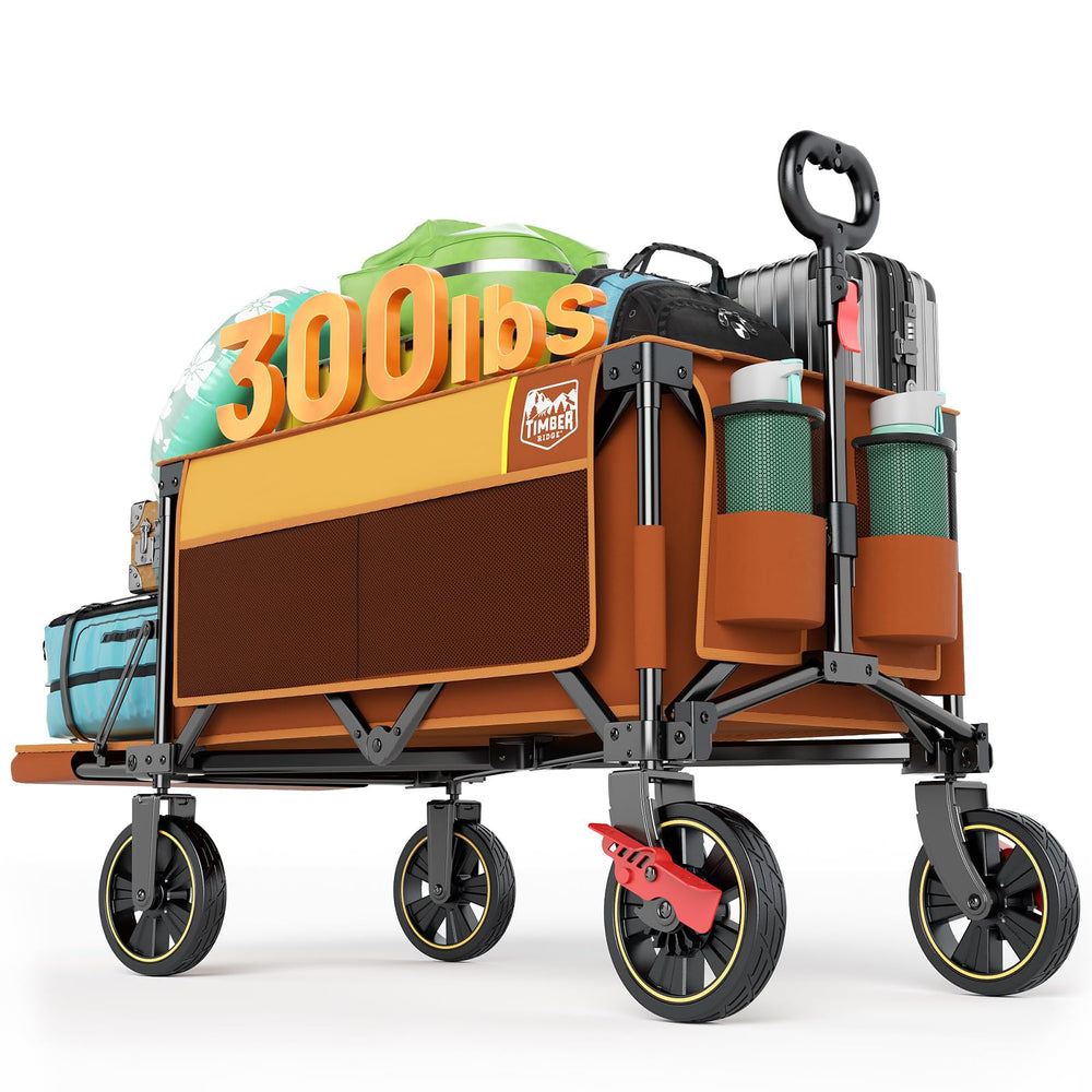 TIMBER RIDGE front view showing wagon packaging and features for easy transport