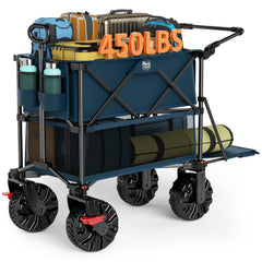 TIMBER RIDGE wagon front view showing sturdy frame and storage benefit
