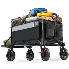 TIMBER RIDGE front view of 49-inch wagon showing roomy cargo bed and quick deploy benefit