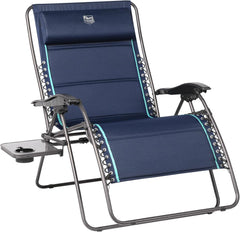 TIMBER RIDGE front view of oversized blue chair showing roomy seat and comfort
