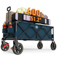TIMBER RIDGE front view of extended wagon showing large cargo area and stability