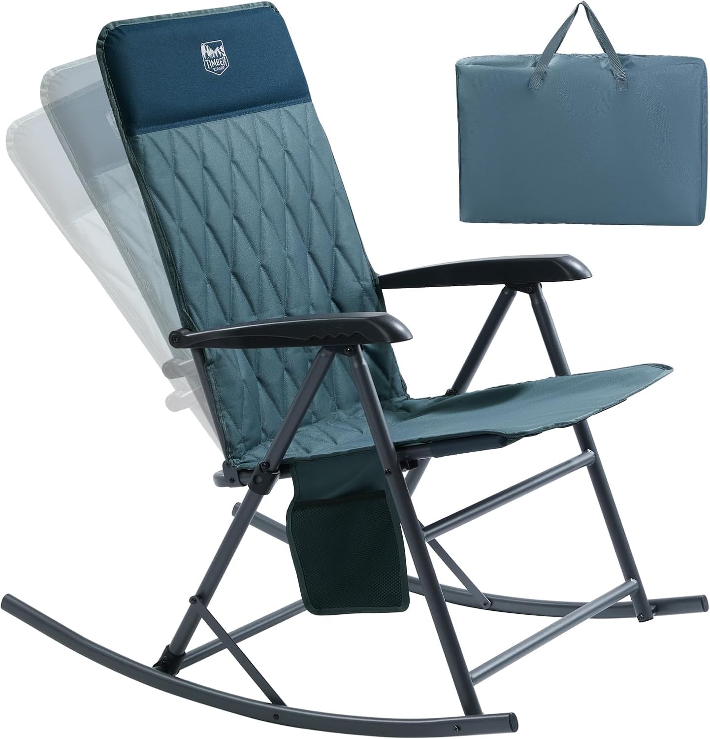 TIMBER RIDGE front view of open chair showing stable seating and portable design