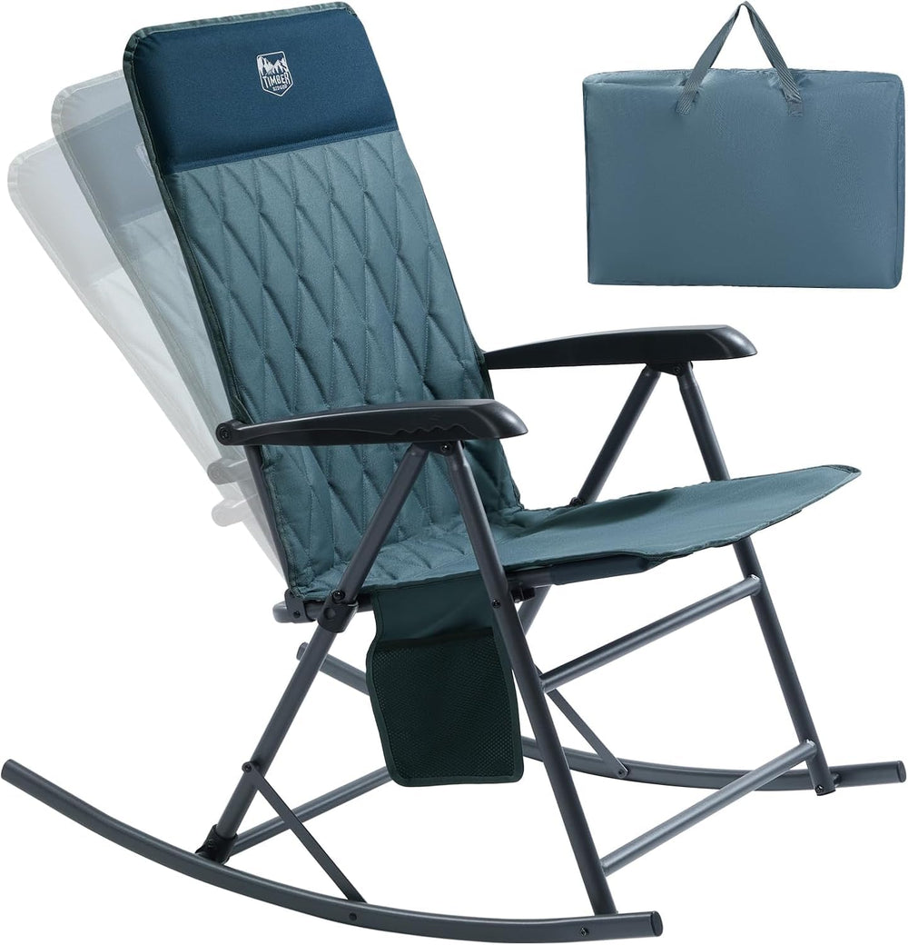 TIMBER RIDGE front view of open chair showing stable seating and portable design