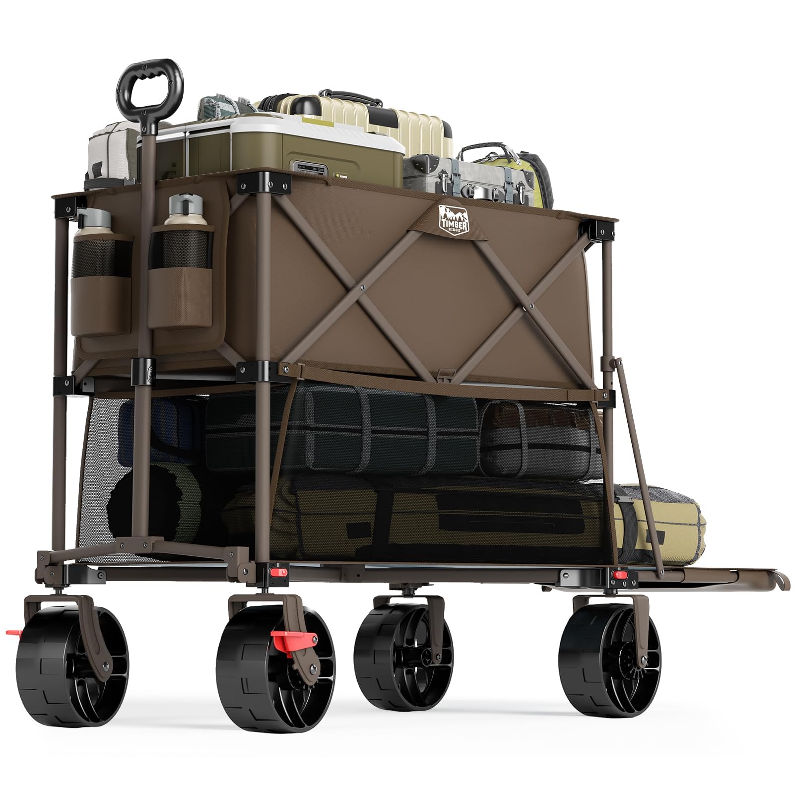 TIMBER RIDGE front view of wagon folded out showing capacity and easy access