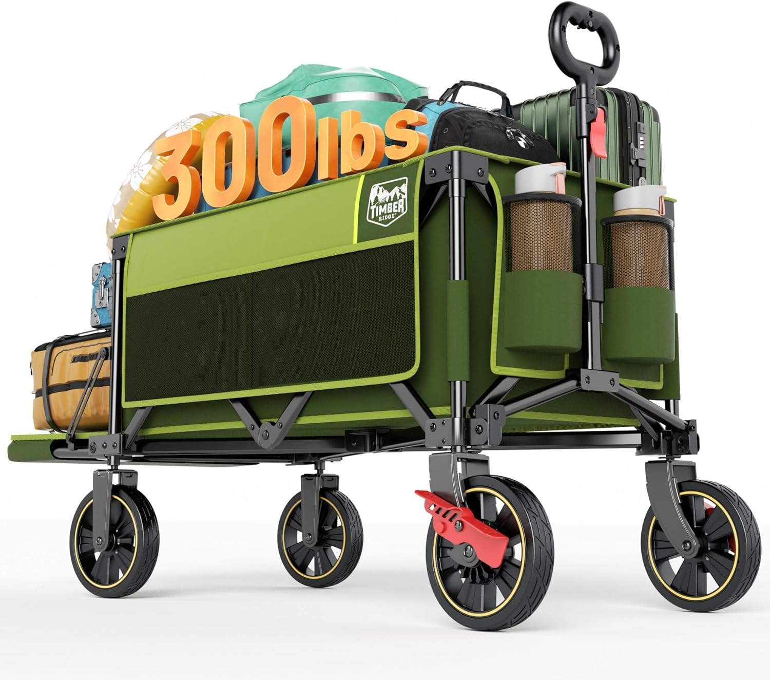 TIMBER RIDGE front view showing long wagon for hauling more gear