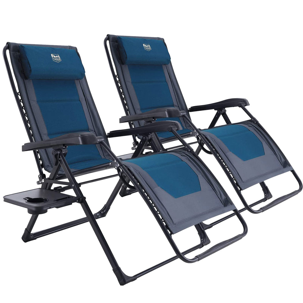 TIMBER RIDGE front view of two-pack showing roomy blue seats and ready-to-use convenience