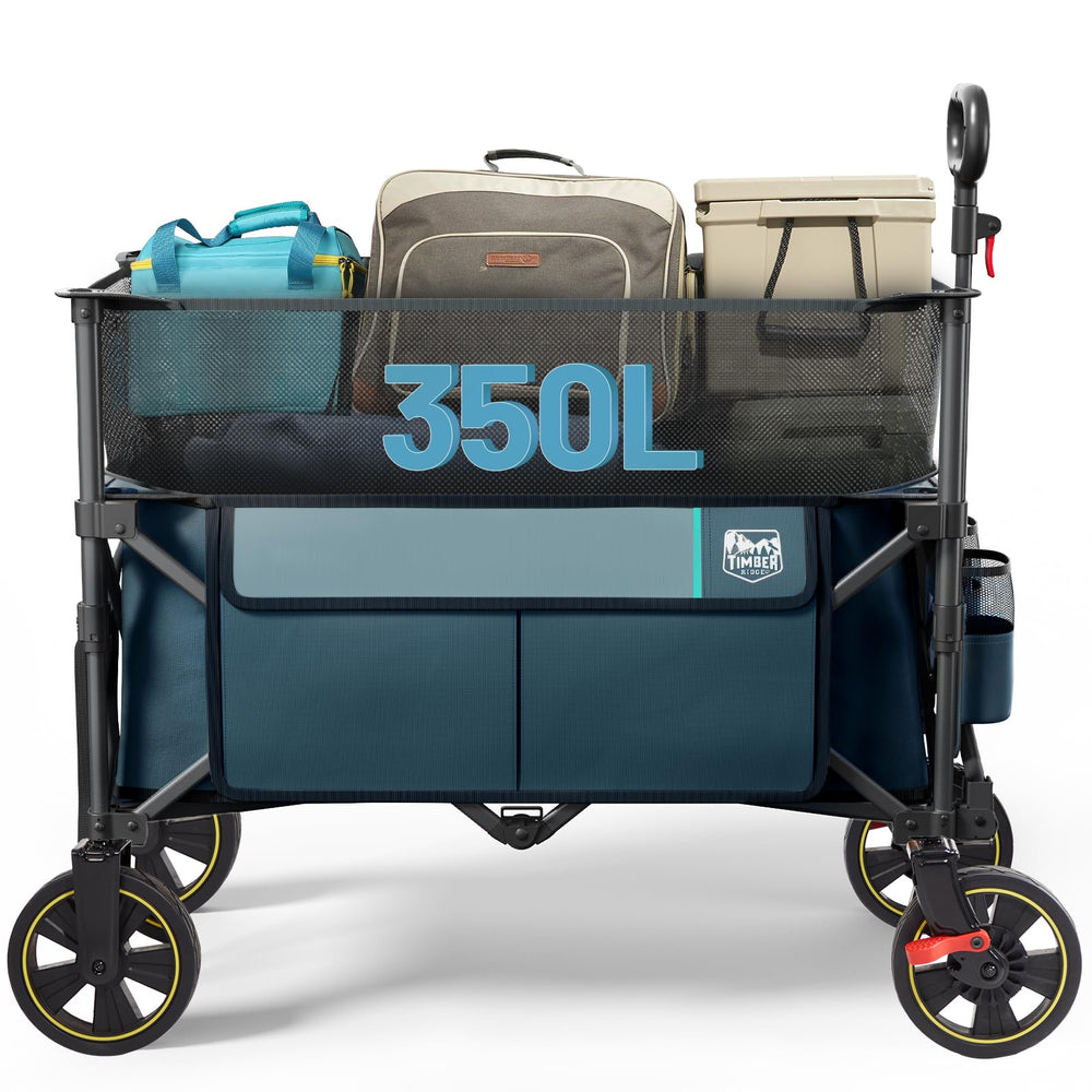 TIMBER RIDGE front view showing durable frame and roomy bed benefit hauling convenience