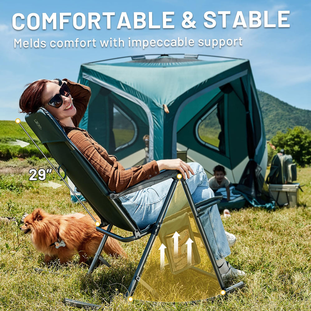 TIMBER RIDGE hard armrests detail offering sturdy leverage to stand easier