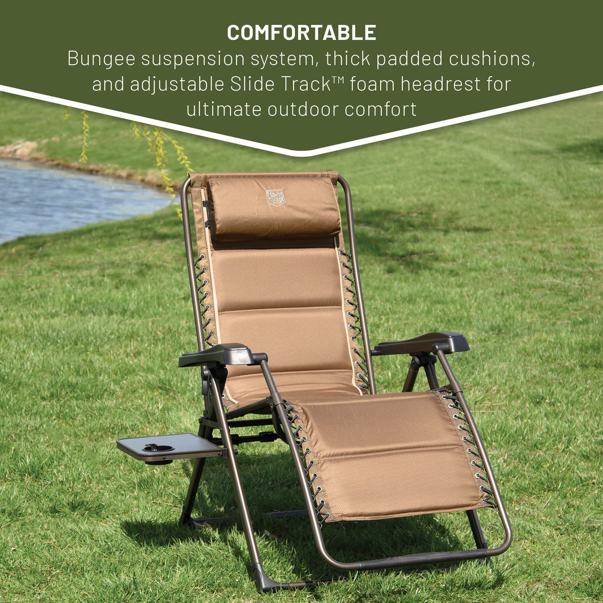 TIMBER RIDGE chair in use on patio with person showing relaxed posture
