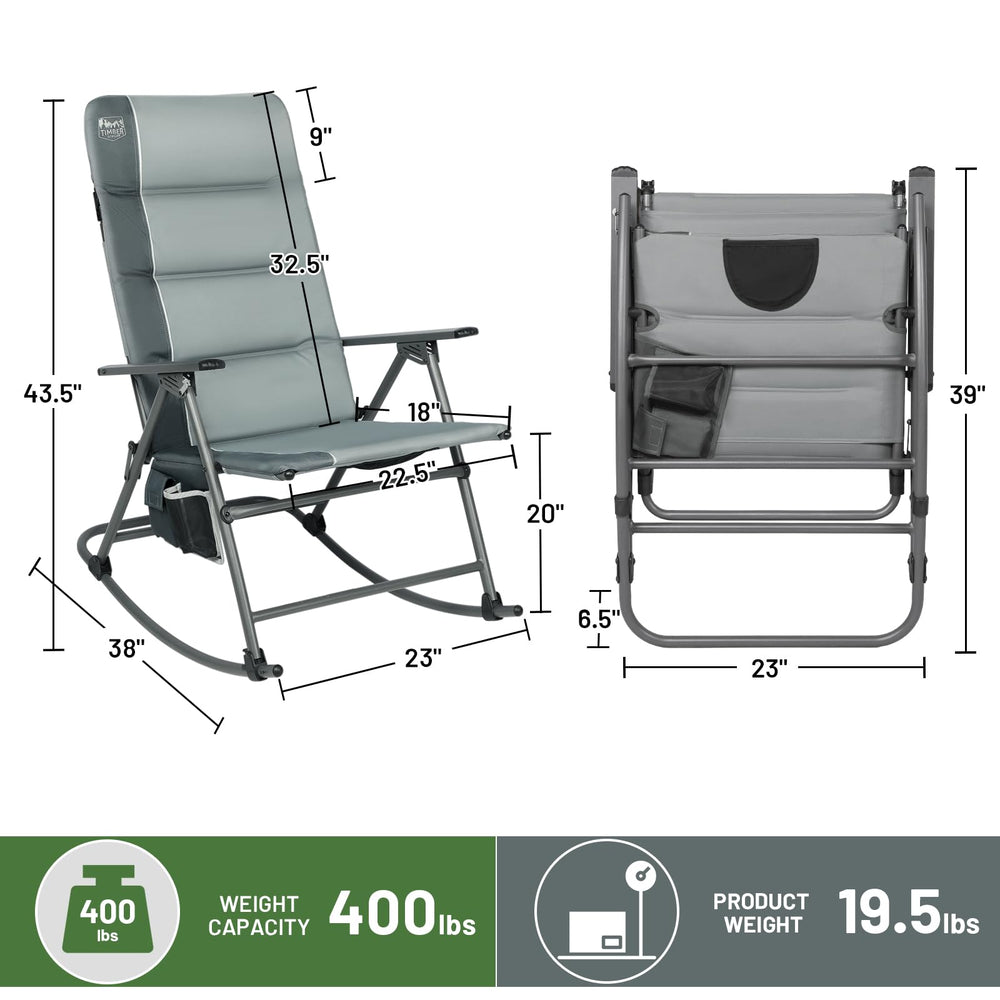 TIMBER RIDGE label on 600D oxford fabric showing durable weather-ready benefit