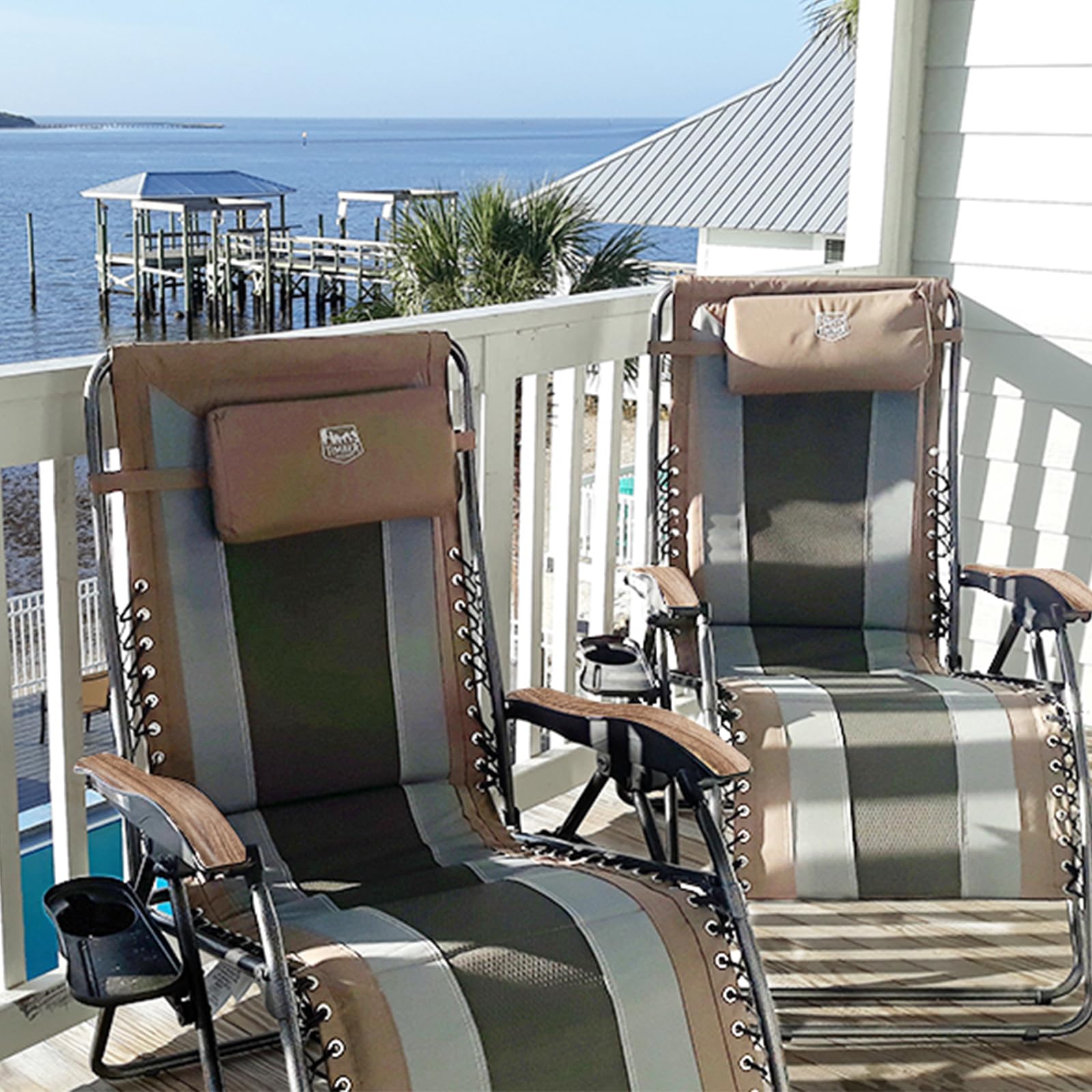 TIMBER RIDGE two chairs in backyard lifestyle scene ready for social use