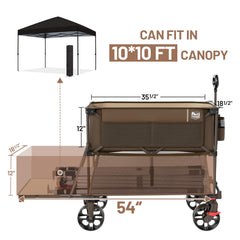 TIMBER RIDGE extended 54-inch lower shelf carrying long camping gear for convenience