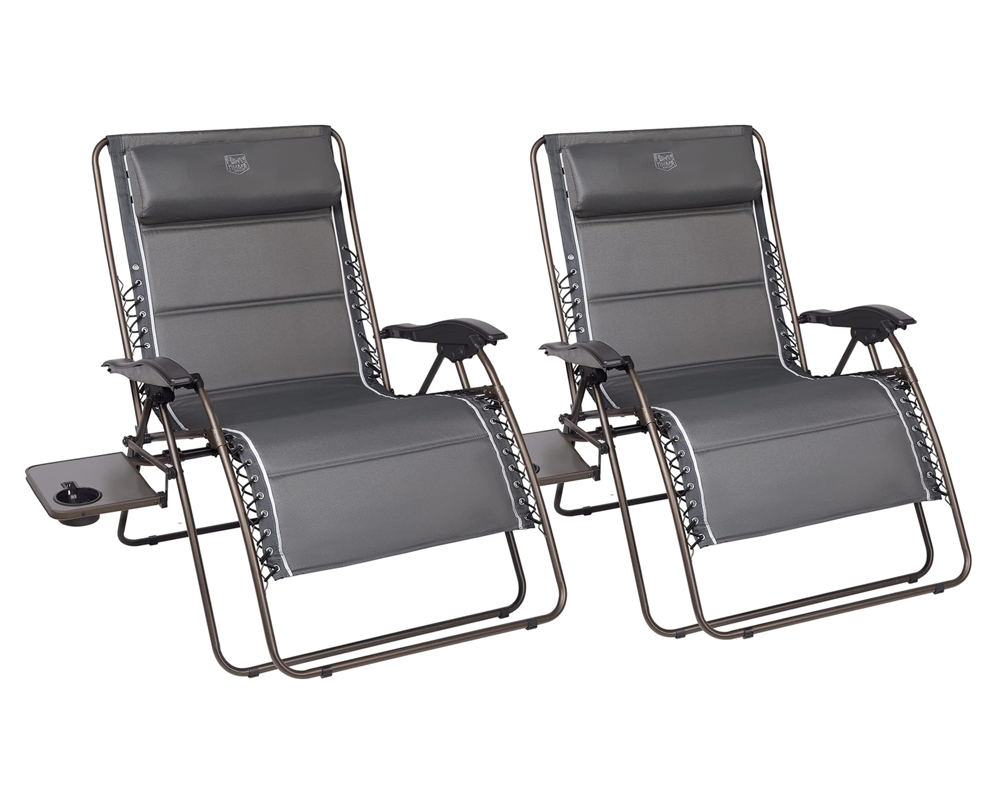 TIMBER RIDGE front view of oversized zero gravity chair showing roomy seat for relaxed lounging