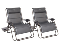 TIMBER RIDGE front view of oversized zero gravity chair showing roomy seat for relaxed lounging