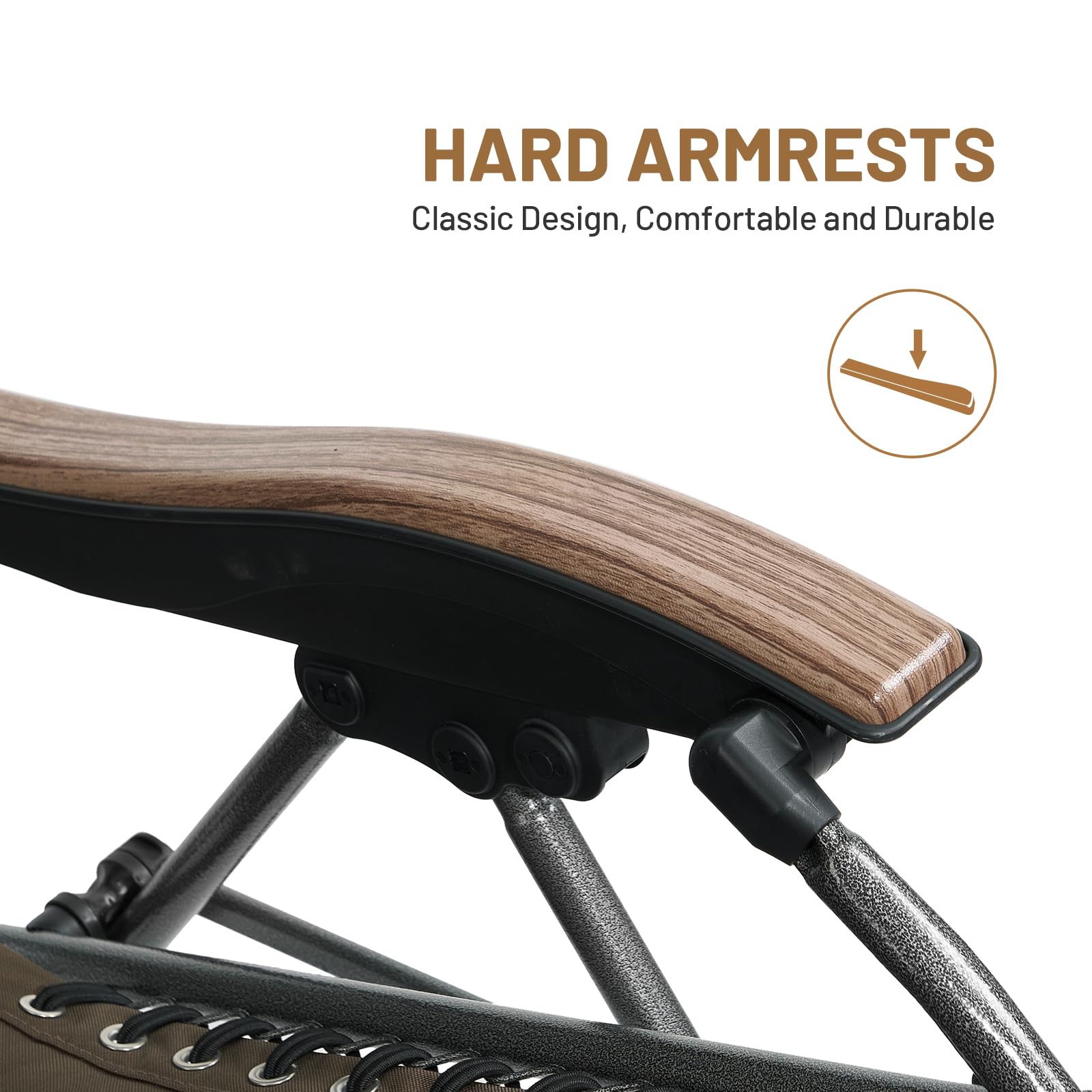 TIMBER RIDGE chair with adult seated for scale showing stability benefit: supports 350 lbs