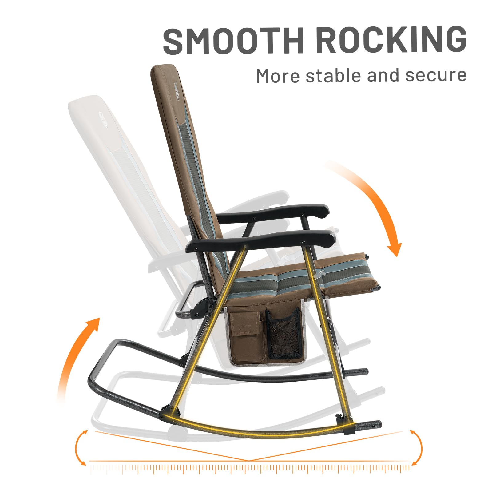 TIMBER RIDGE next to backpack to show portable size and scale