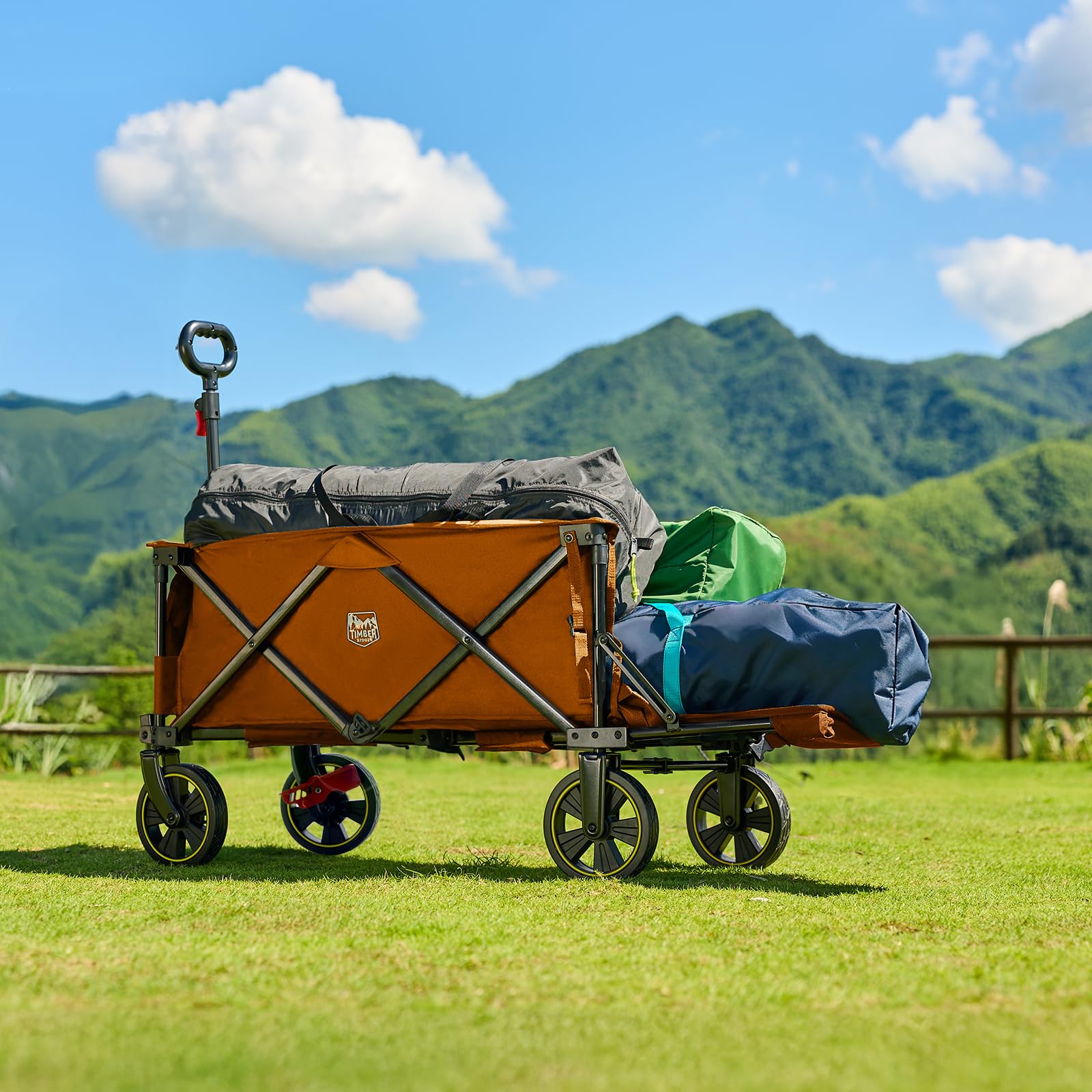 TIMBER RIDGE side profile highlighting extra-long 49-inch cargo space for bulky gear