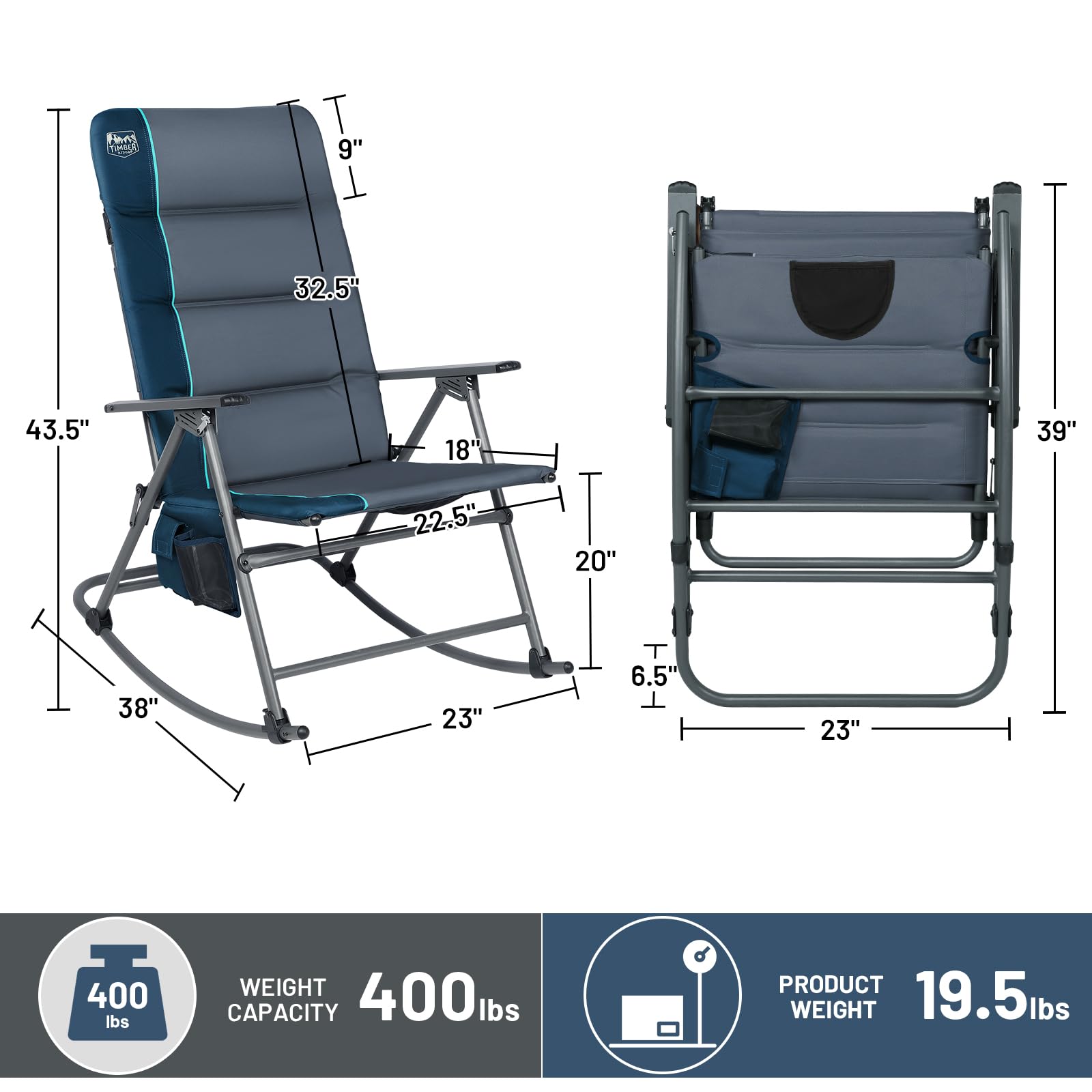 TIMBER RIDGE side profile demonstrating smooth rocking motion and stability