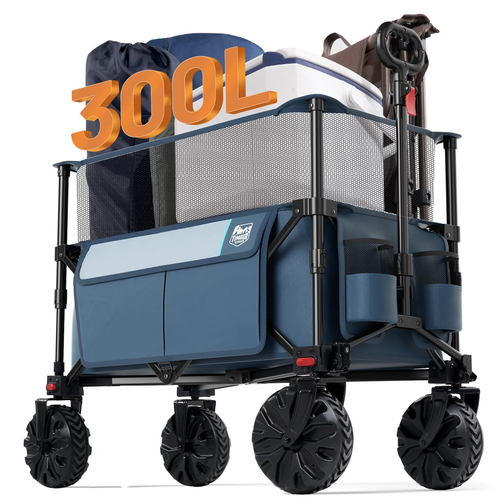 TIMBER RIDGE front view of wagon showing load capacity and structure benefit