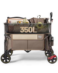 TIMBER RIDGE front view showing roomy bed and sturdy frame for easy hauling