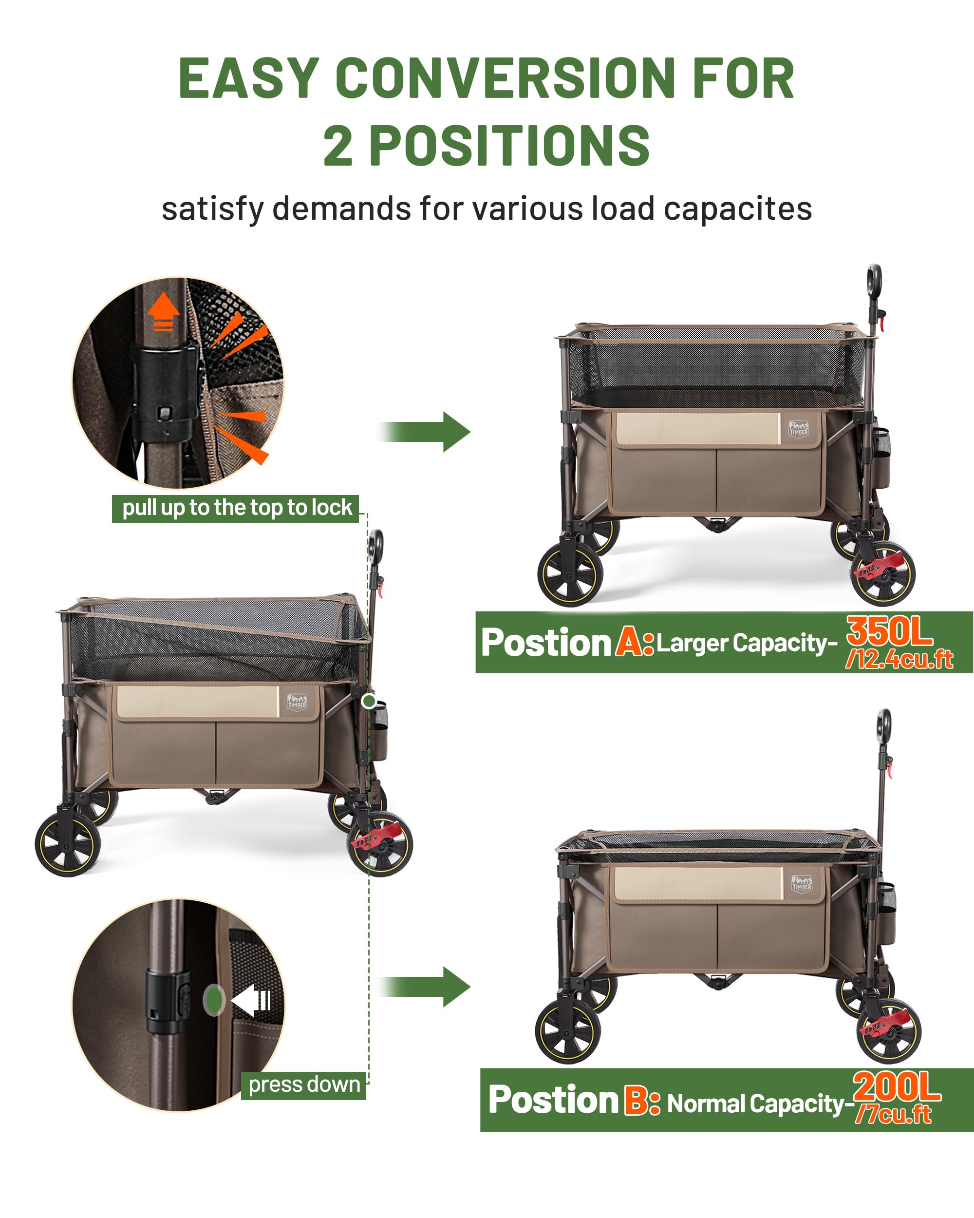 TIMBER RIDGE storage bag protecting folded wagon and easing transport