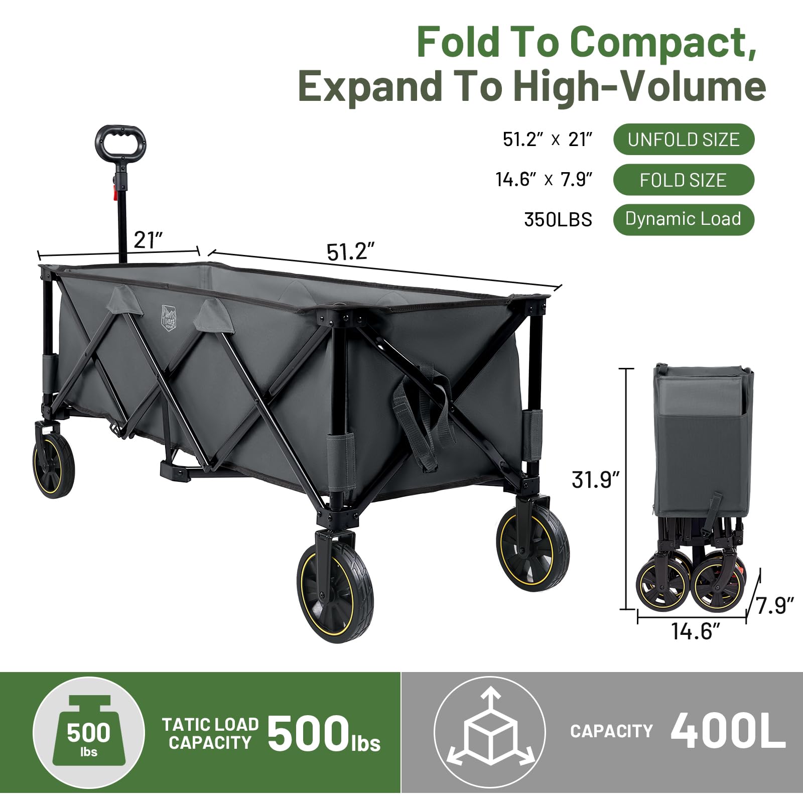 TIMBER RIDGE protective storage cover displayed keeping folded wagon dust-free