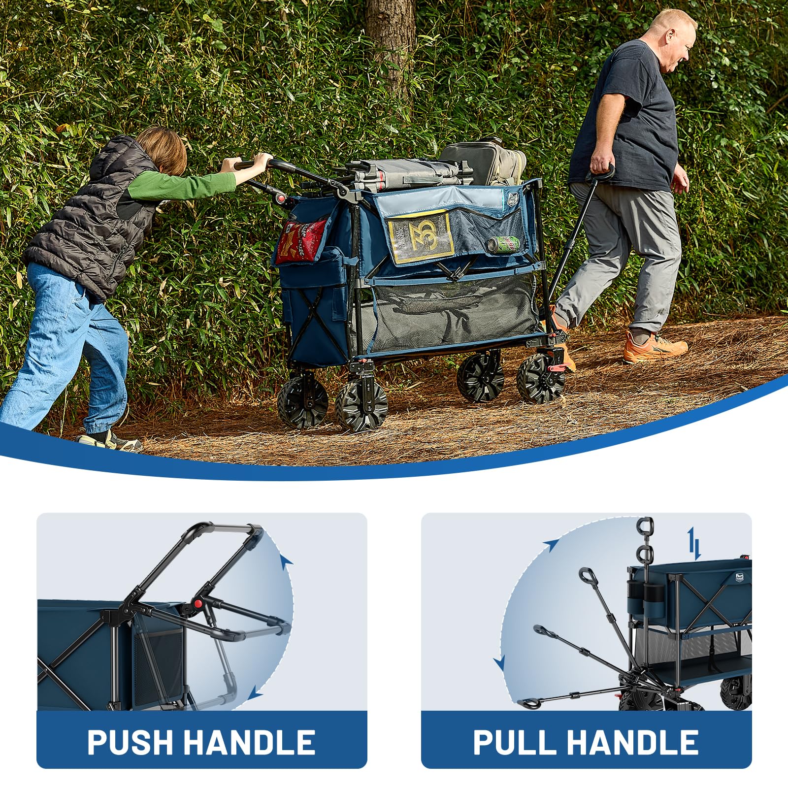 TIMBER RIDGE all-terrain wheel and brake close-up for stability benefit