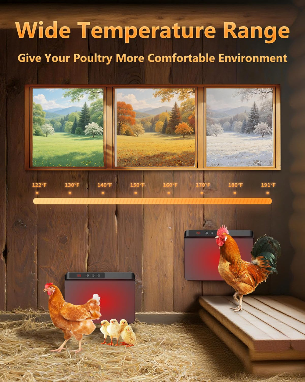 TIMEBAL lifestyle backyard coop scene showing comfortable poultry environment